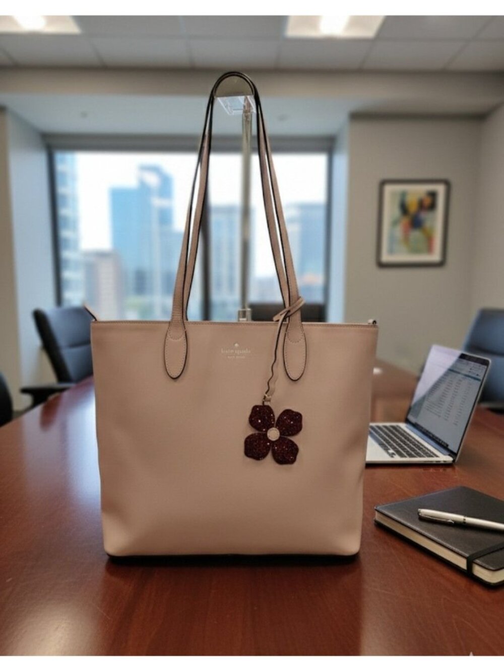 Kate Spade New York Kerri Medium Pink Smooth Leather Tote Shoulder Bag